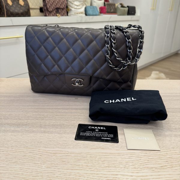 Chanel Lambskin Quilted Jumbo Single Flap