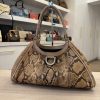 Tri-Color Python D Gold Large Hobo Bag