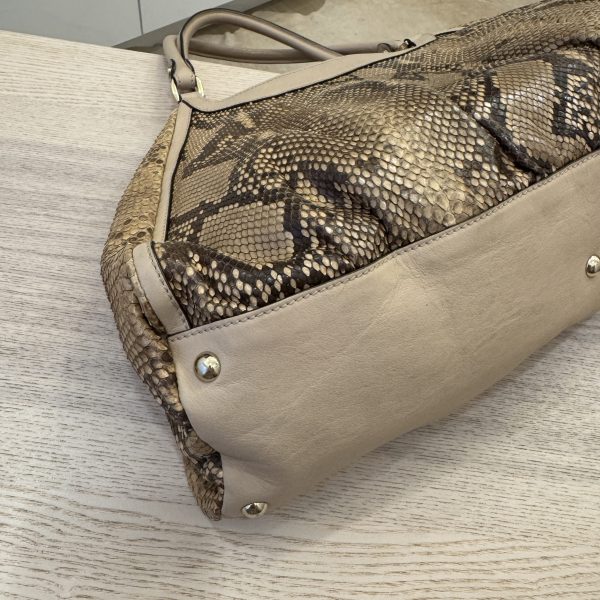 Tri-Color Python D Gold Large Hobo Bag