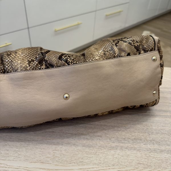 Tri-Color Python D Gold Large Hobo Bag