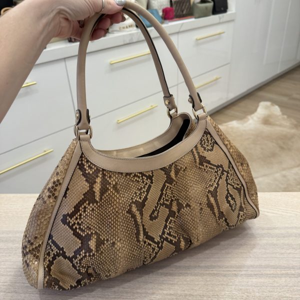 Tri-Color Python D Gold Large Hobo Bag