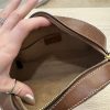 Gucci GG Supreme Monogram Cuoio Toscano Mini Chain Shoulder Bag Beige Ebony Cuir