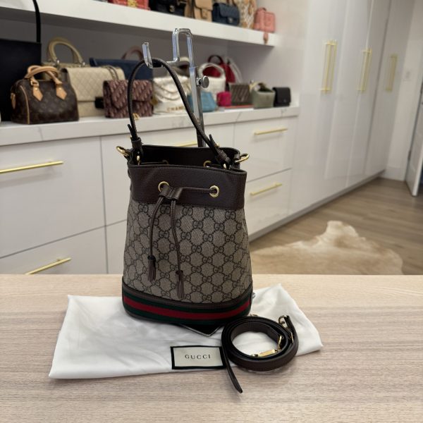 Gucci Ophidia Bucket Bag GG Coated Canvas Small