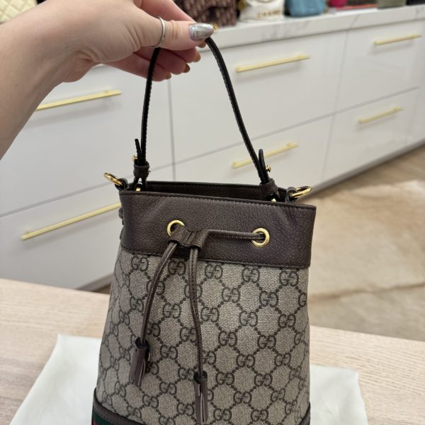 Gucci Ophidia Bucket Bag GG Coated Canvas Small