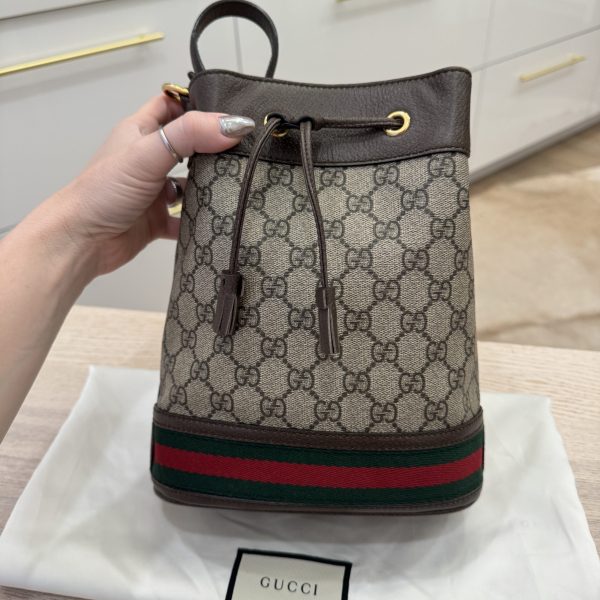 Gucci Ophidia Bucket Bag GG Coated Canvas Small