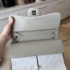 Chanel Lambskin Quilted Jumbo Double Flap Grey Gold Hardware