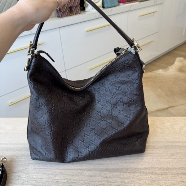 Gucci Guccissima Small Miss GG Hobo Brown