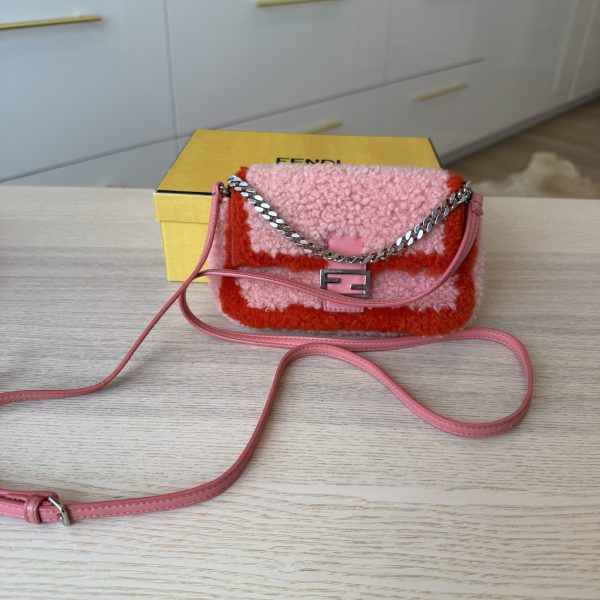 Fendi Baguette Bag Shearling Micro