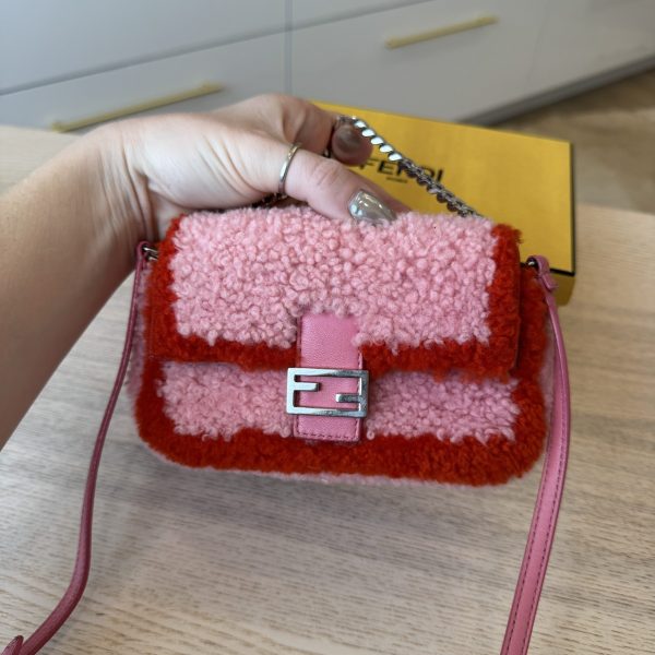 Fendi Baguette Bag Shearling Micro
