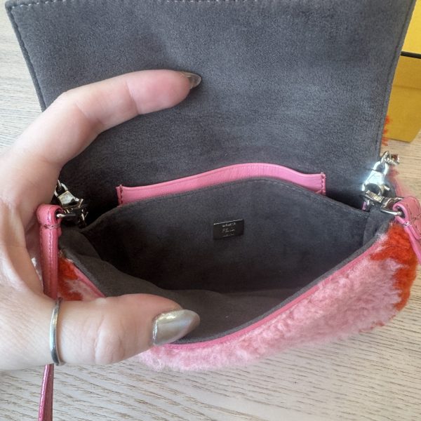 Fendi Baguette Bag Shearling Micro