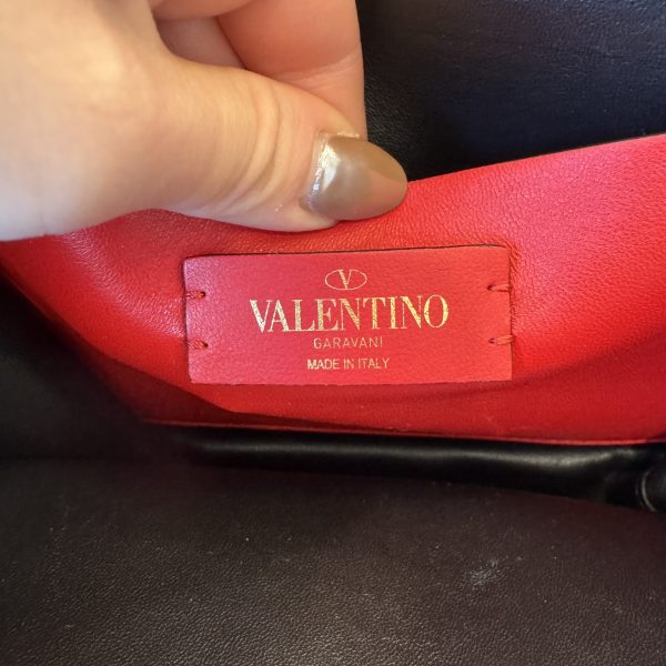 VALENTINO GARAVANI Grained Calfskin Large VSling Shoulder Bag Saddle Brown