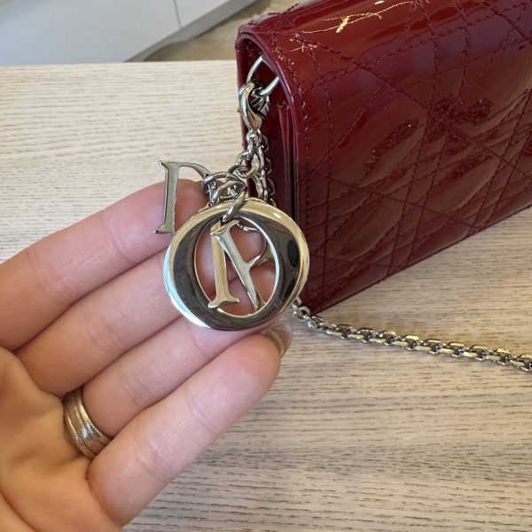 Christian Dior Lady Dior Clutch on Chain Cannage Quilt Patent