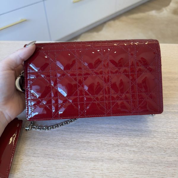 Christian Dior Lady Dior Clutch on Chain Cannage Quilt Patent