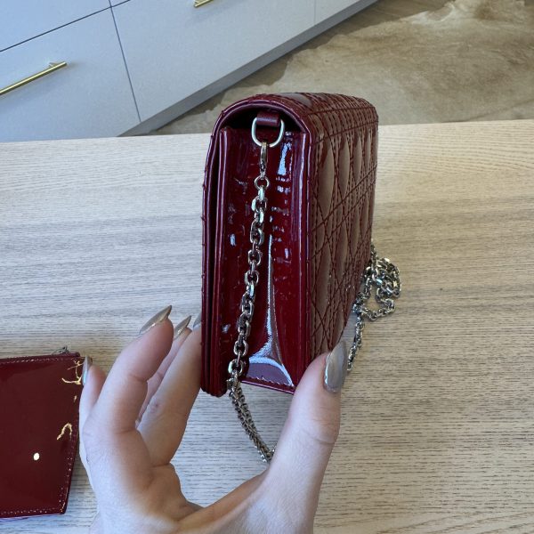 Christian Dior Lady Dior Clutch on Chain Cannage Quilt Patent