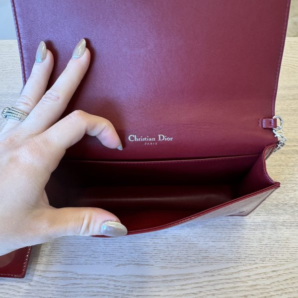 Christian Dior Lady Dior Clutch on Chain Cannage Quilt Patent