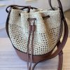 Loewe Balloon Leather Raffia Bag Brown Beige Medium