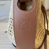 Loewe Balloon Leather Raffia Bag Brown Beige Medium