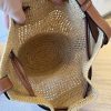 Loewe Balloon Leather Raffia Bag Brown Beige Medium