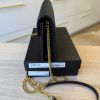 Saint Laurent Envelope Quilted Leather Chain Wallet Black and Gold Hardware