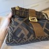 Fendi Chain Flap Shoulder Bag Zucca Canvas Large