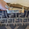 Fendi Chain Flap Shoulder Bag Zucca Canvas Large