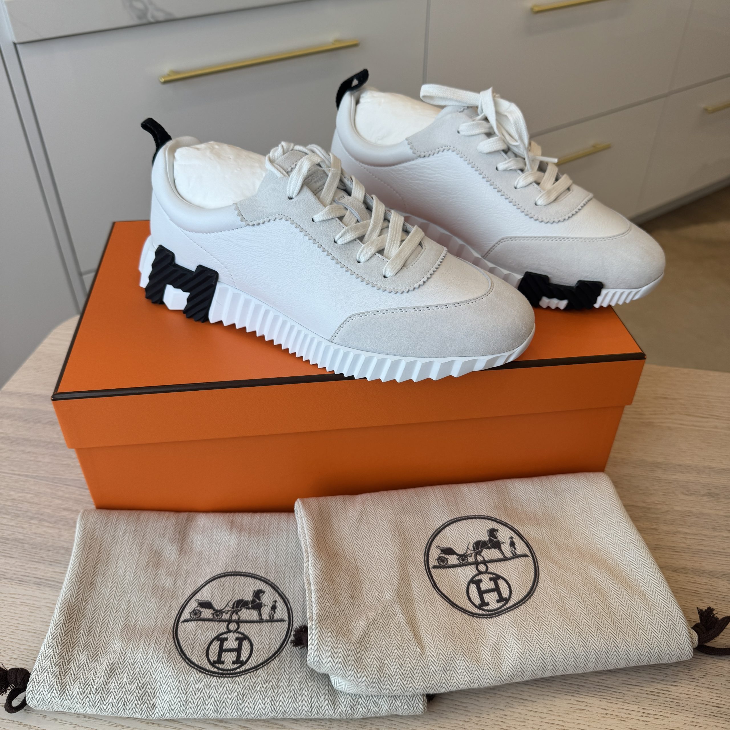 Hermes Bouncing Sneaker Blanc Size 39.5