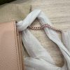 Gucci Dollar Calfskin Enamel Monochrome Mini GG Marmont Chain Wallet Perfect Pink