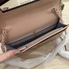 Gucci Dollar Calfskin Enamel Monochrome Mini GG Marmont Chain Wallet Perfect Pink