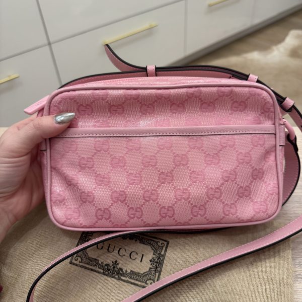 Gucci GG Crystal Monogram Mini Shoulder Bag Sugar Pink