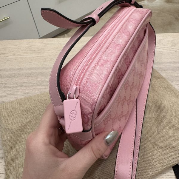 Gucci GG Crystal Monogram Mini Shoulder Bag Sugar Pink