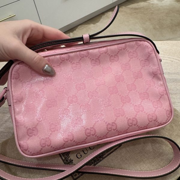 Gucci GG Crystal Monogram Mini Shoulder Bag Sugar Pink