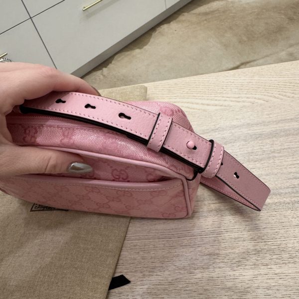 Gucci GG Crystal Monogram Mini Shoulder Bag Sugar Pink