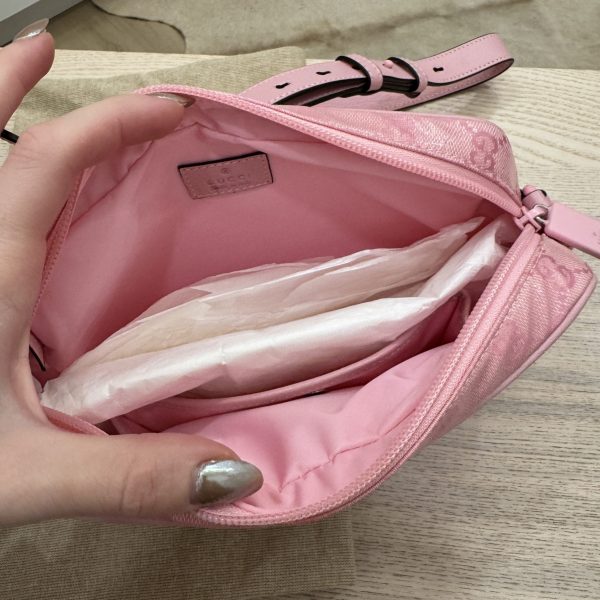 Gucci GG Crystal Monogram Mini Shoulder Bag Sugar Pink
