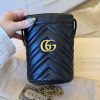 Gucci Matelasse Mini GG Marmont 2.0 Bucket Bag Off Black