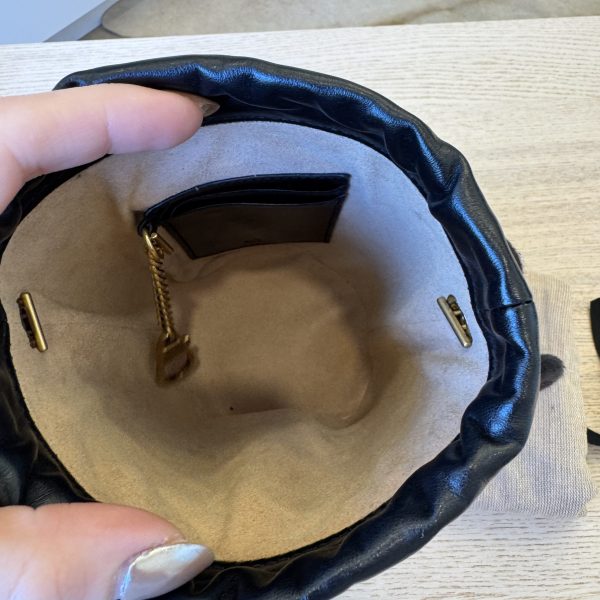 Gucci Matelasse Mini GG Marmont 2.0 Bucket Bag Off Black