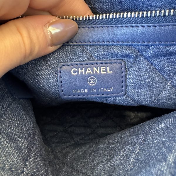 Chanel Denim Pocket Medium Cosmetic Case Blue