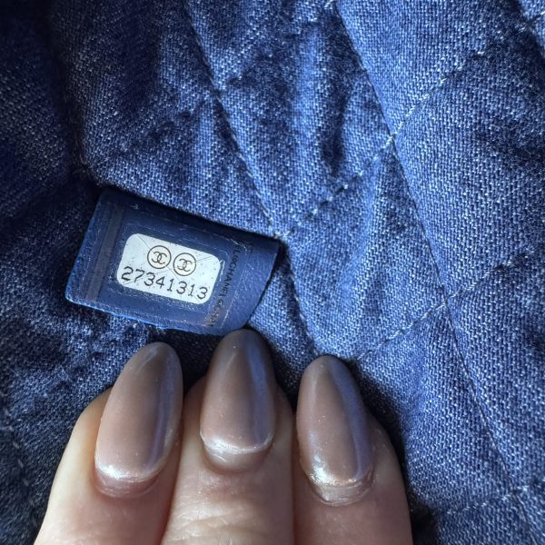 Chanel Denim Pocket Medium Cosmetic Case Blue