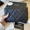 Chanel Quilted Small 19 Zipped Pouch Black Gold Hardware