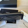 Chanel Quilted Small 19 Zipped Pouch Black Gold Hardware