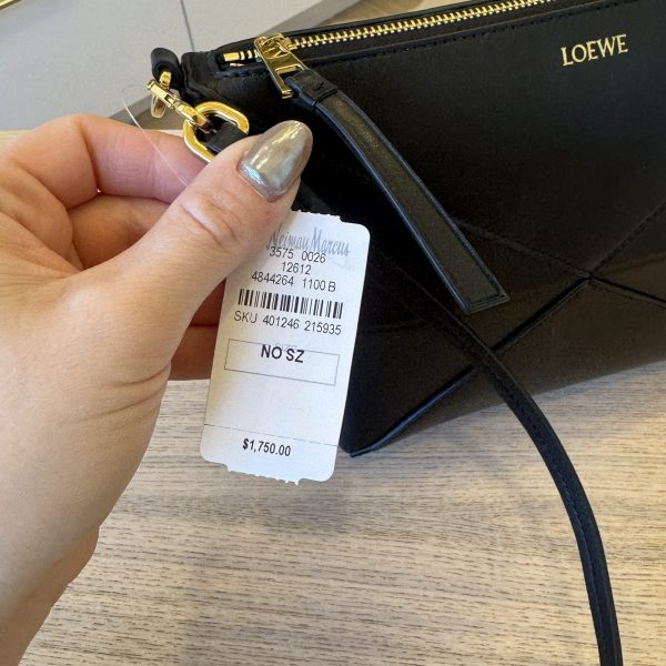 Loewe Puzzle Fold Pouch in Shiny Nappa Calfskin Black
