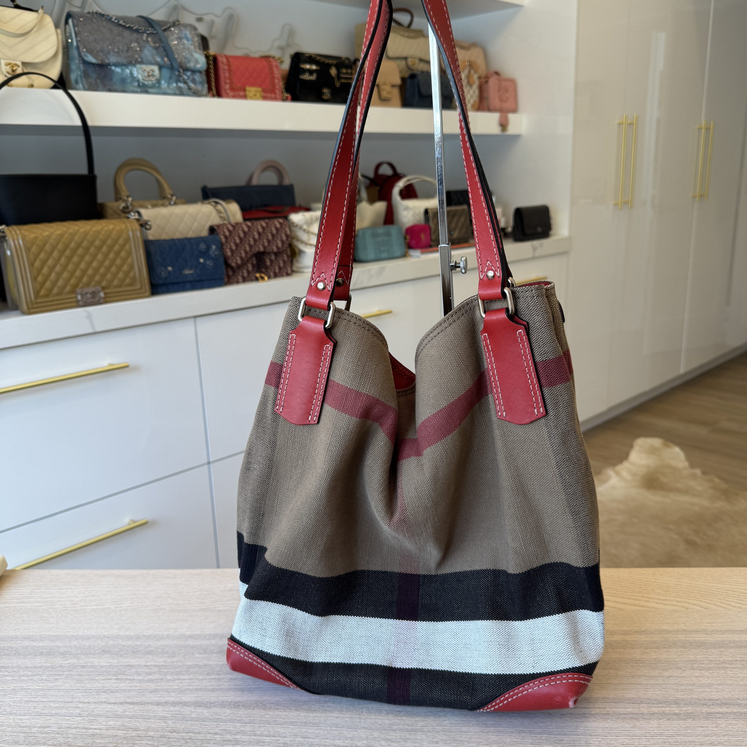 Burberry Maidstone Tote House Check Canvas Medium