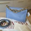 Valentino Garavani VLogo Chain Clutch Bag in Nappa Leather Black