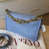 Valentino Garavani VLogo Chain Clutch Bag in Nappa Leather Black