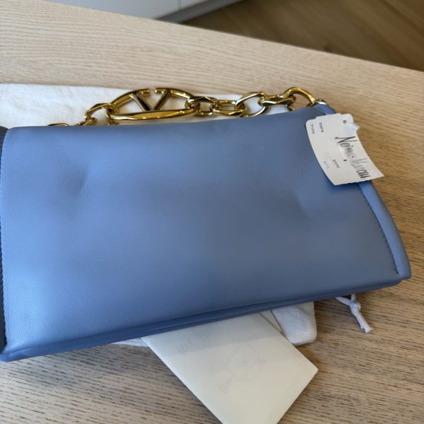 Valentino Garavani VLogo Chain Clutch Bag in Nappa Leather Black