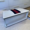 Gucci Calfskin Web Medium Sylvie Top Handle Bag White