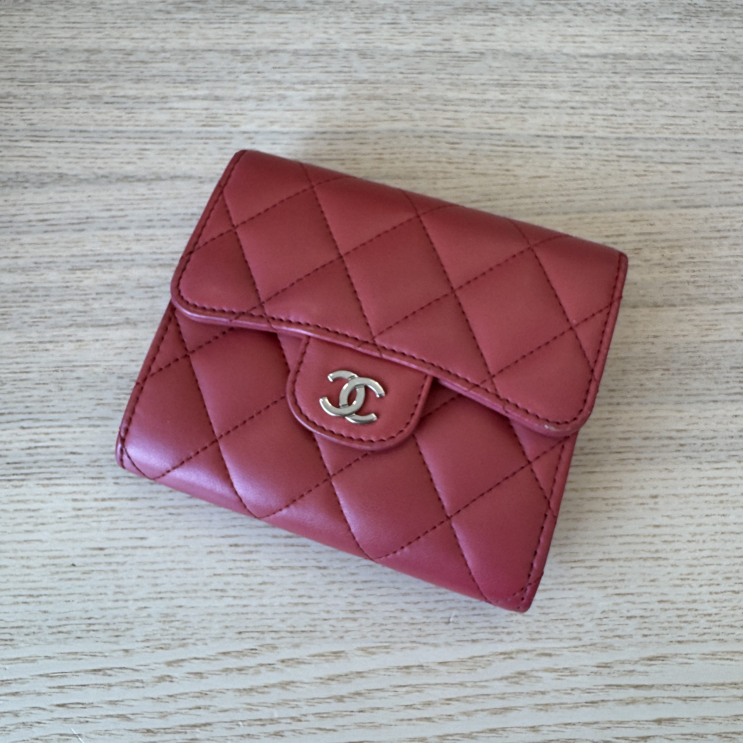 Chanel CC Compact Classic Flap Wallet Quilted Lambskin Pink