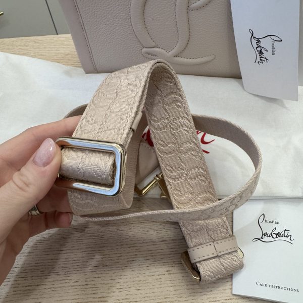 Christian Louboutin By My Side Mini Tote in Leather with CL Logo Leche