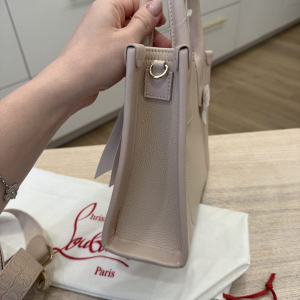 Christian Louboutin By My Side Mini Tote in Leather with CL Logo Leche