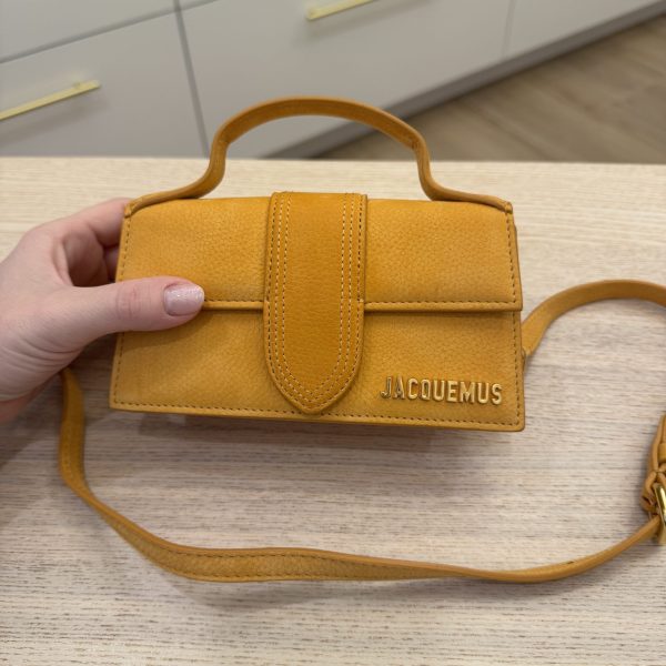 Jacquemus Le Bambino Top Handle Flap Bag Suede Dark Orange