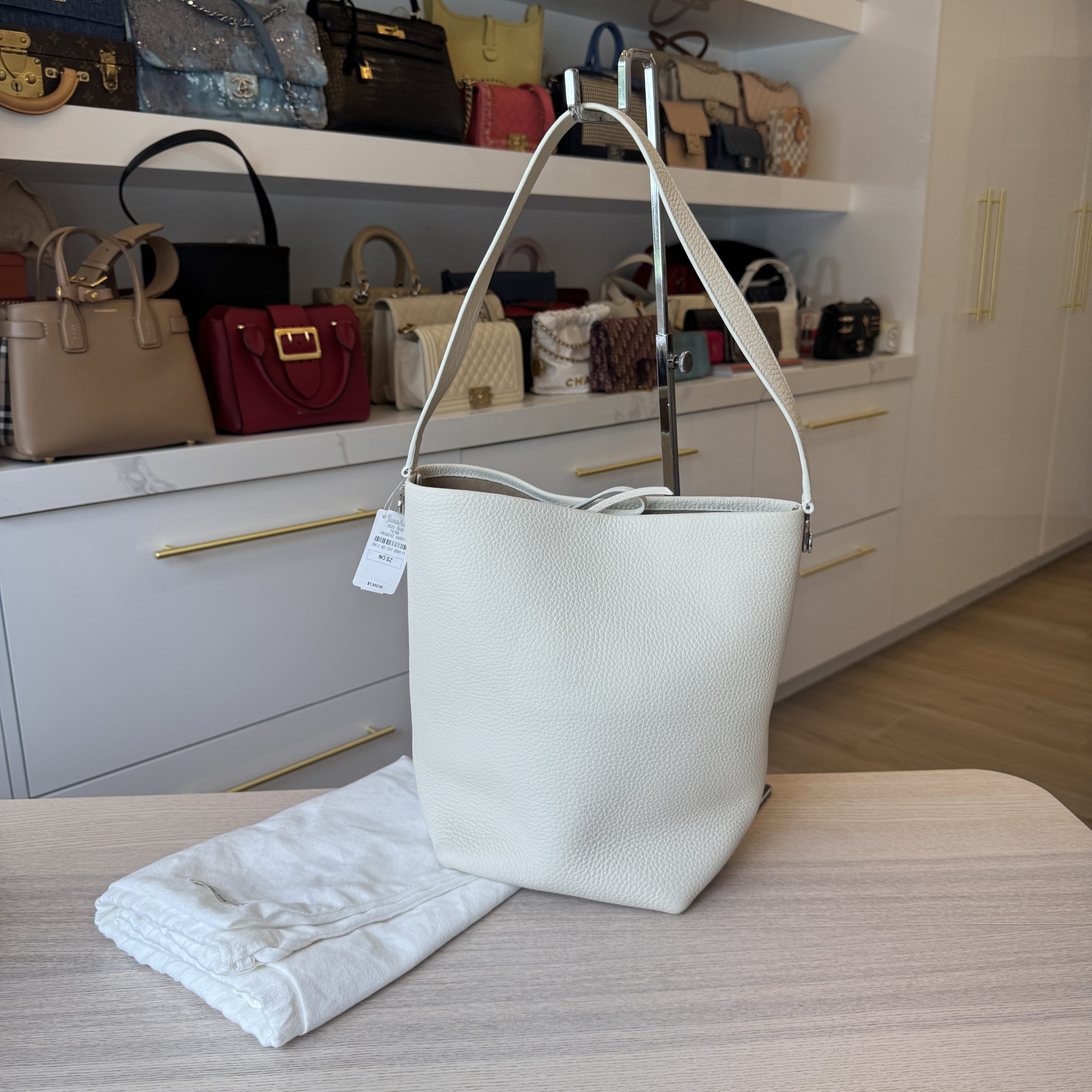 The Row Medium NS Tote Hook Bag Ivory
